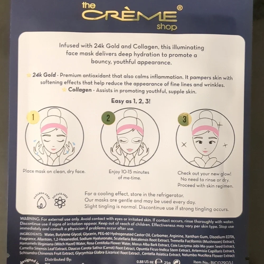 24k Gold + Collagen Essense Sheet Mask